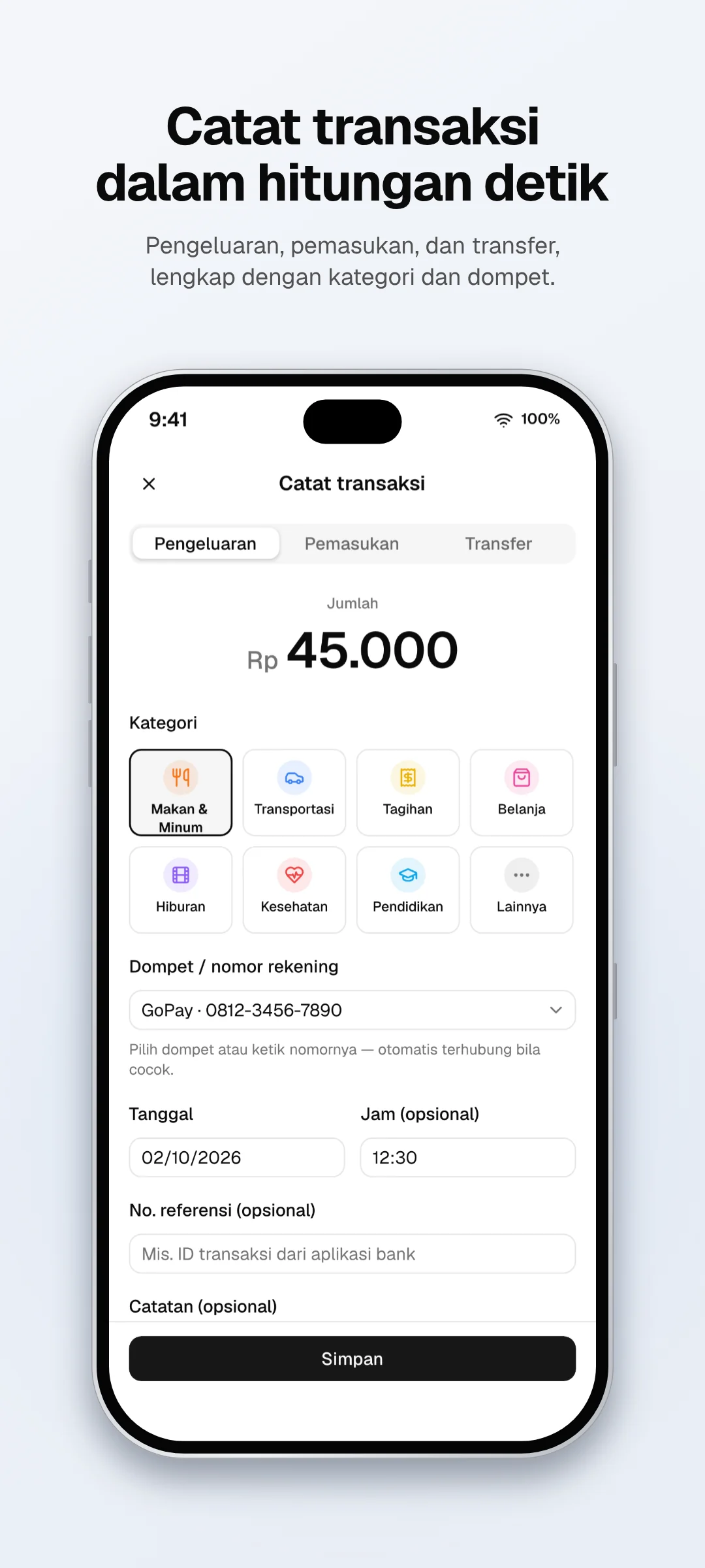 Rs Finance: Catat transaksi