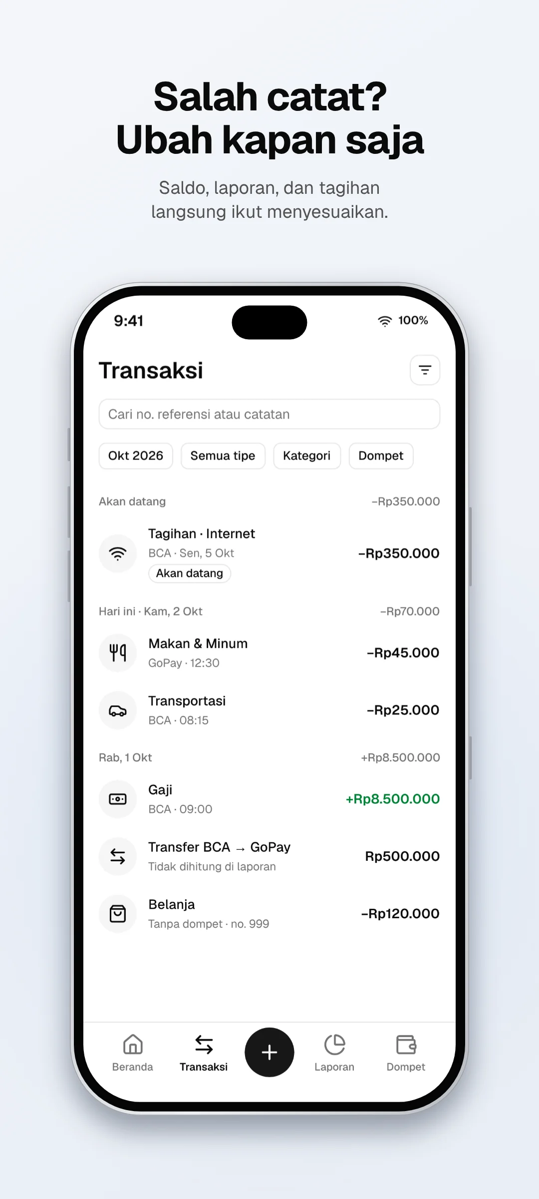 Rs Finance: Transaksi