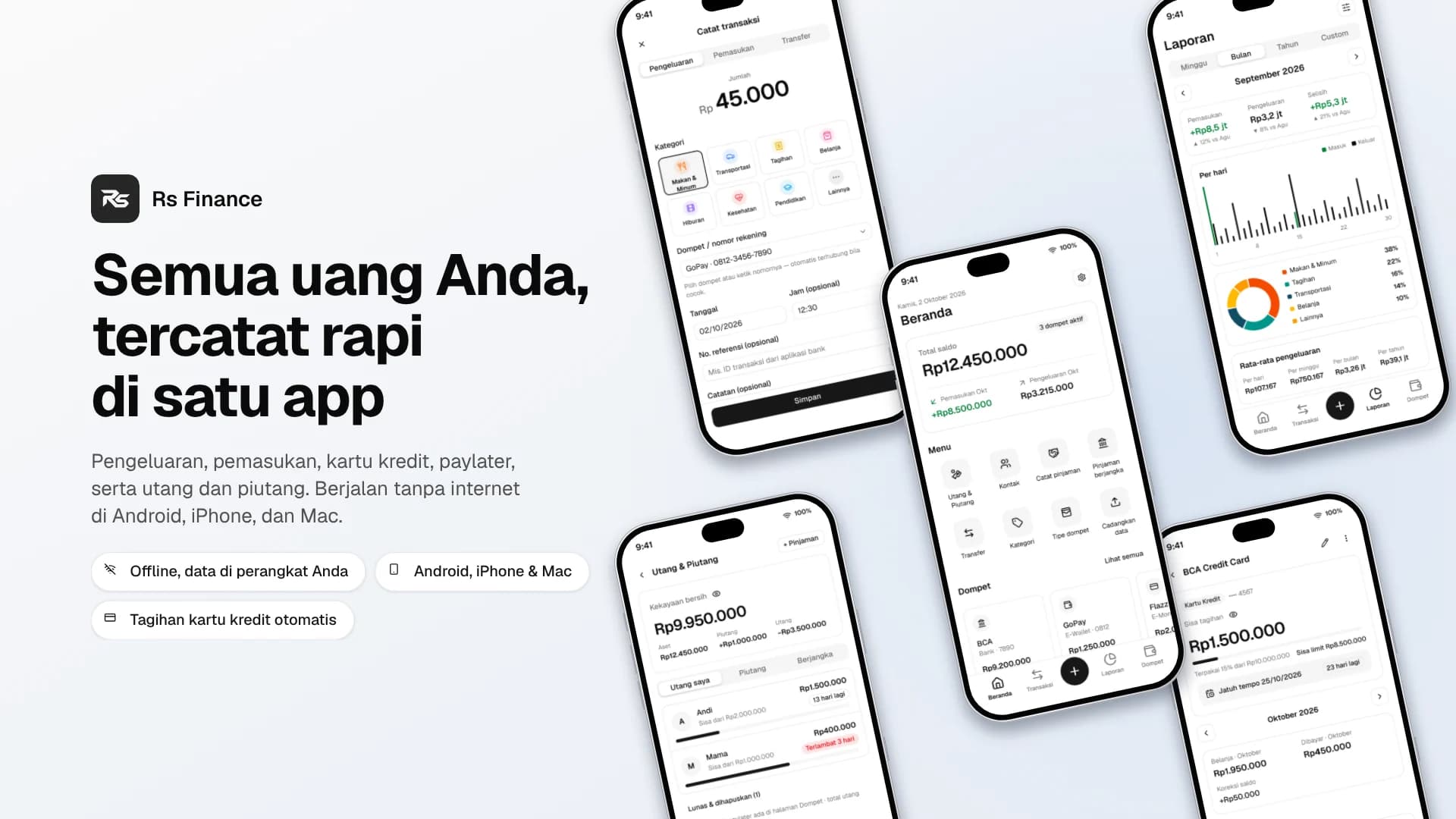 Rs Finance: semua uang Anda, tercatat rapi di satu app