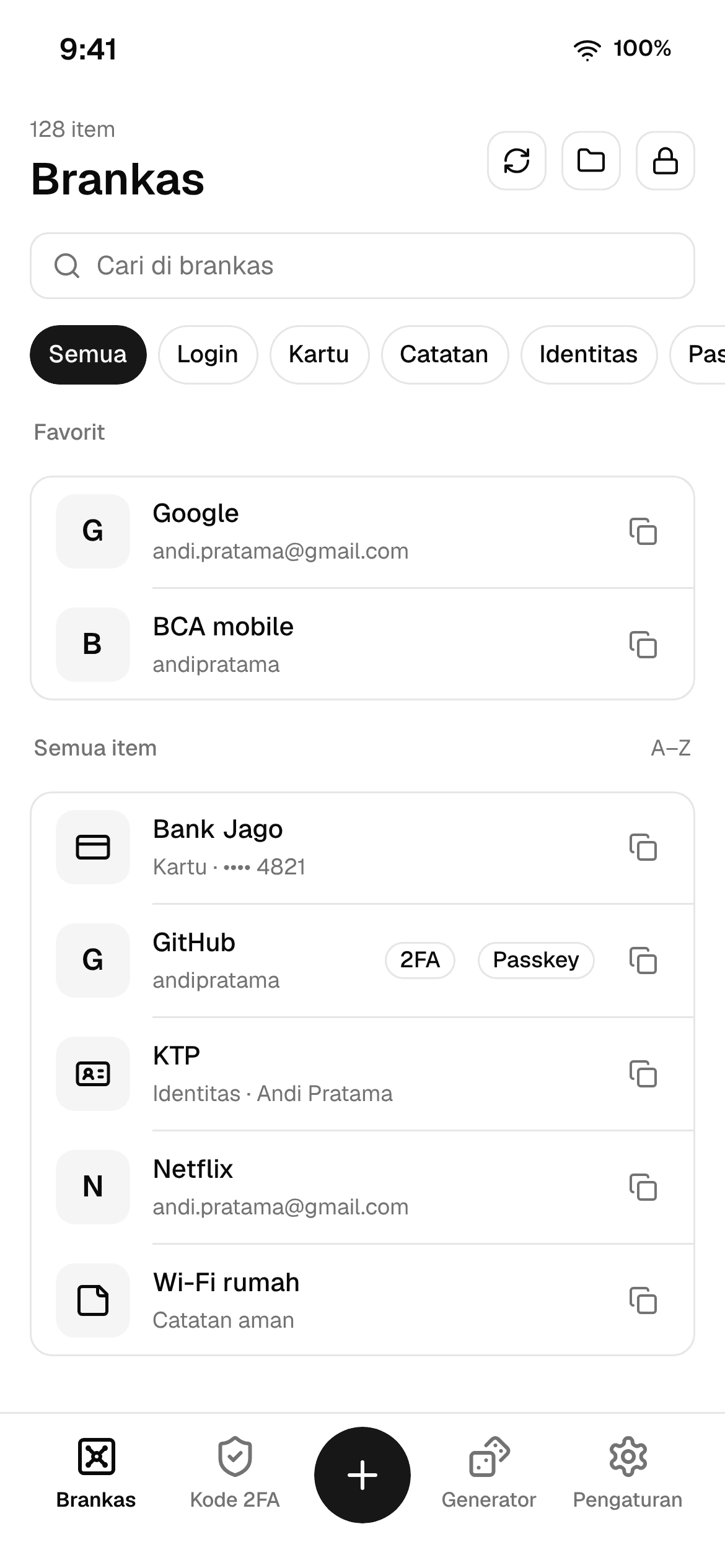 Layar Brankas di Rs Password